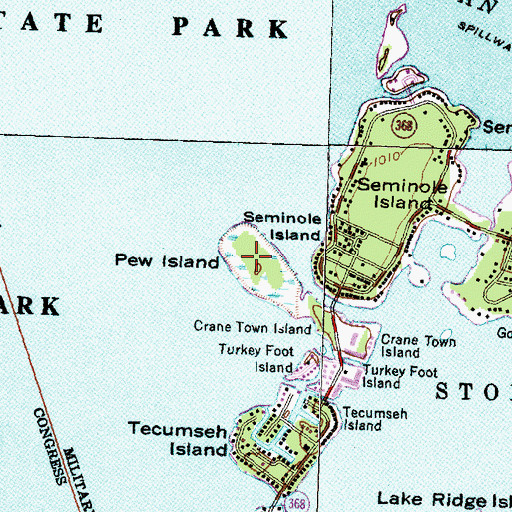Topographic Map of Pew Island, OH