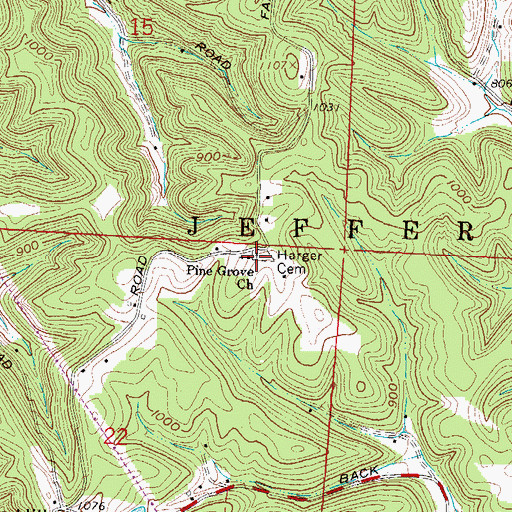 Topographic Map of Pine Grove Church, OH