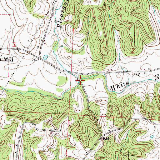 Topographic Map of Pleasant Run, OH