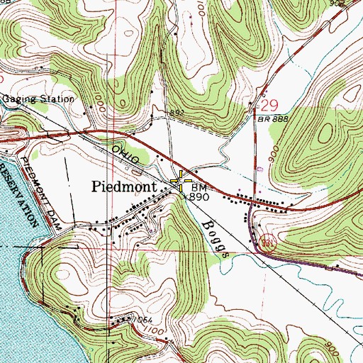 Topographic Map of Plum Run, OH