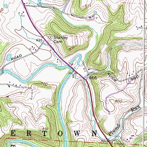Topographic Map of Plumb Run, OH