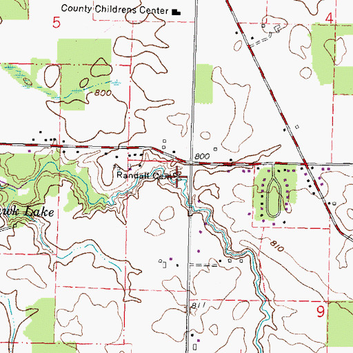 Topographic Map of Randall Cemetery, OH