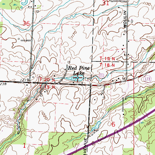 Topographic Map of Red Pine Lake, OH