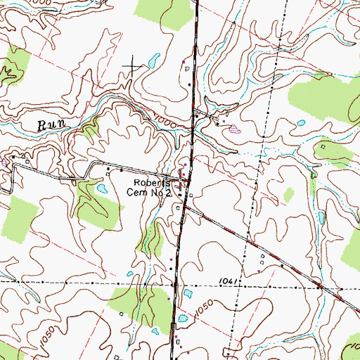 Topographic Map of Roberts Cemetery Number 2, OH