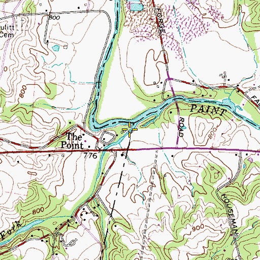 Topographic Map of Rocky Fork, OH