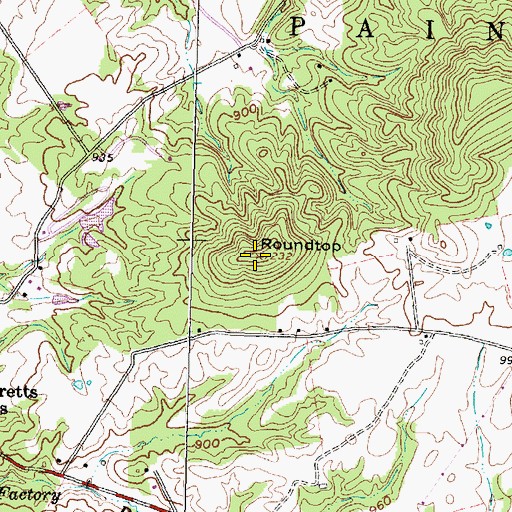 Topographic Map of Roundtop, OH
