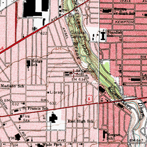 Topographic Map of Saint Casimir School, OH
