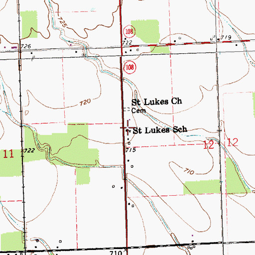 Topographic Map of Saint Lukes School, OH