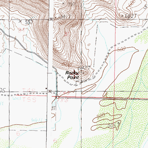Topographic Map of Rocky Point, AZ
