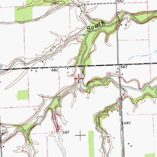 Topographic Map of School Creek, OH