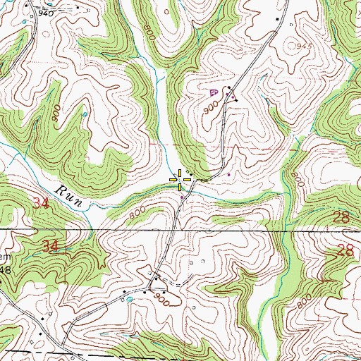 Topographic Map of Scott Run, OH