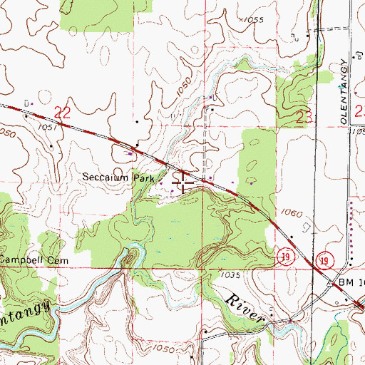Topographic Map of Seccaium Park, OH