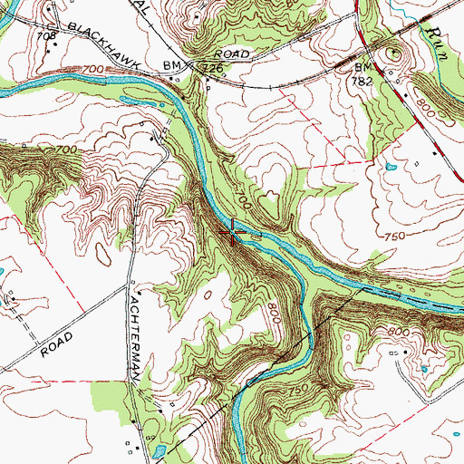 Topographic Map of Second Creek, OH