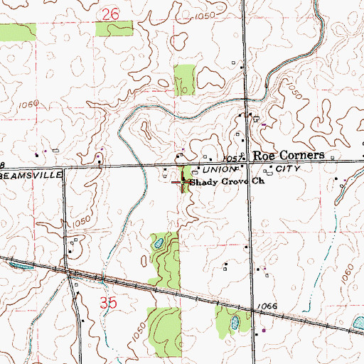 Topographic Map of Shady Grove Church, OH