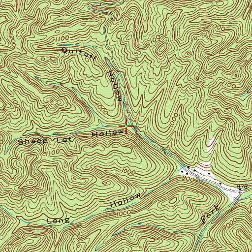 Topographic Map of Sheep Lot Hollow, OH