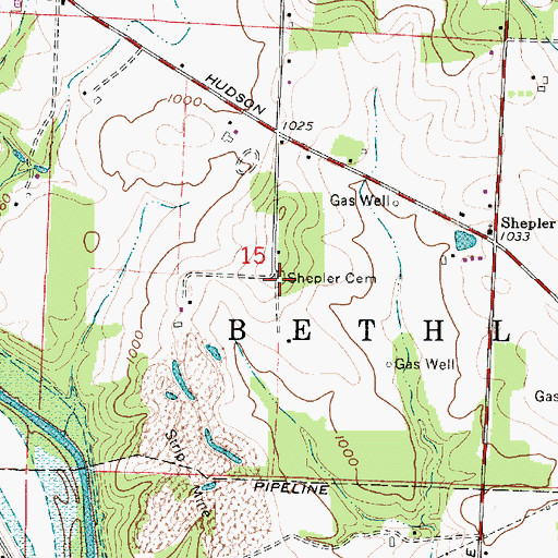 Topographic Map of Shepler Cemetery, OH