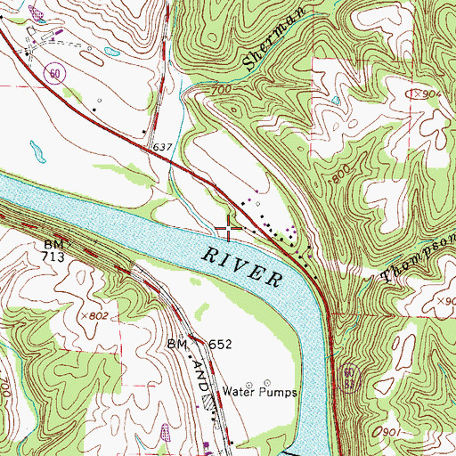 Topographic Map of Sherman Run, OH