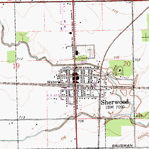 Topographic Map of Sherwood, OH