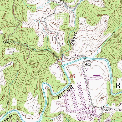 Topographic Map of Short Brook, OH