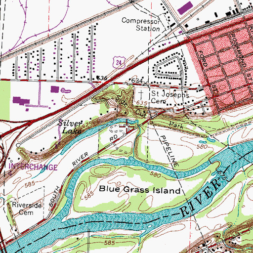 Topographic Map of Side Cut Metropark, OH