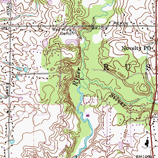 Topographic Map of Silver Creek, OH