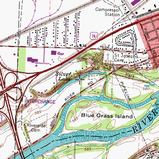 Topographic Map of Silver Lake, OH