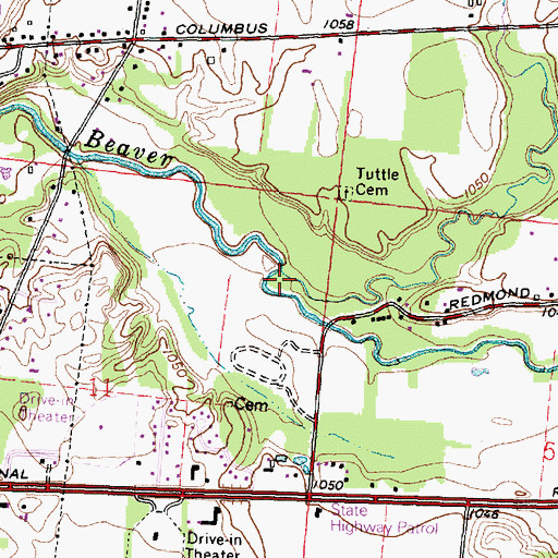 Topographic Map of Sinking Creek, OH