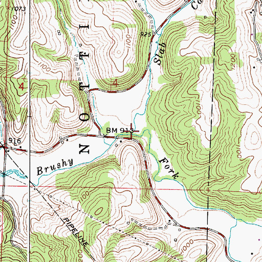 Topographic Map of Slab Camp Run, OH