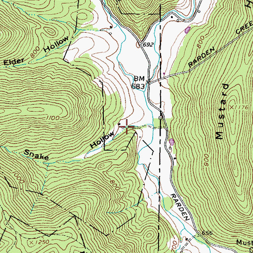 Topographic Map of Snake Hollow, OH