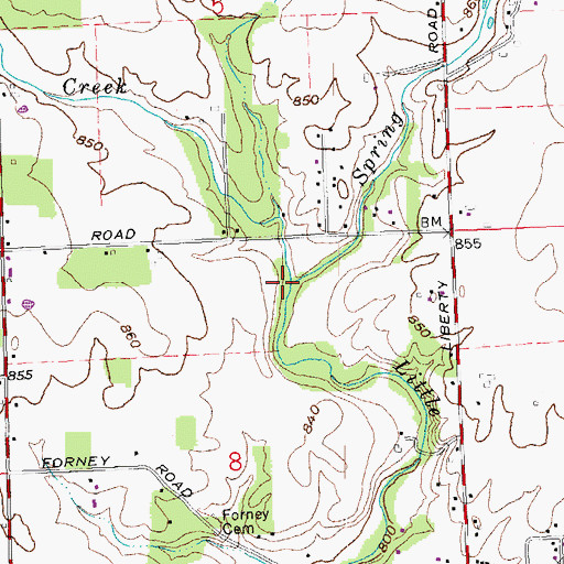 Topographic Map of Spring Run, OH