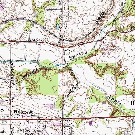 Topographic Map of Spring Run, OH