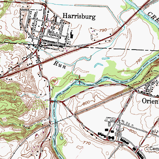 Topographic Map of Springwater Run, OH