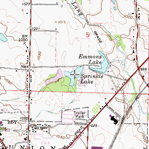 Topographic Map of Sprinkle Lake, OH