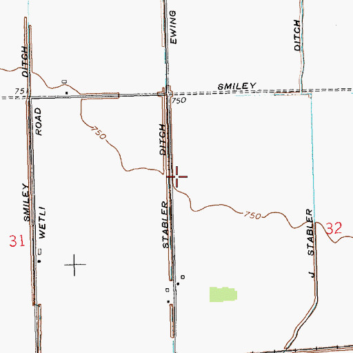 Topographic Map of Stabler Ditch, OH