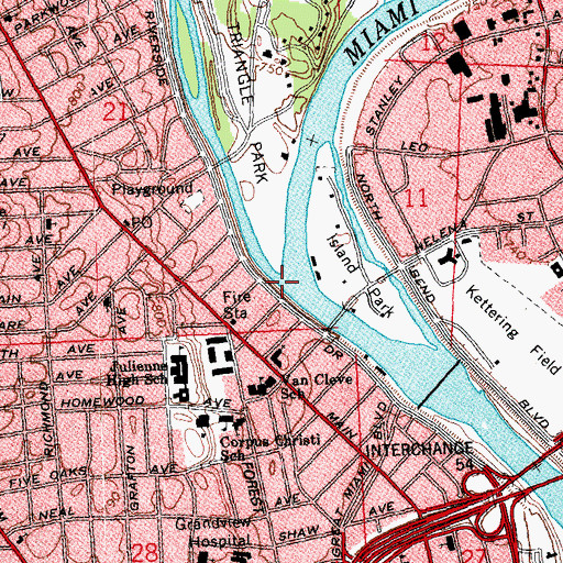 Topographic Map of Stillwater River, OH