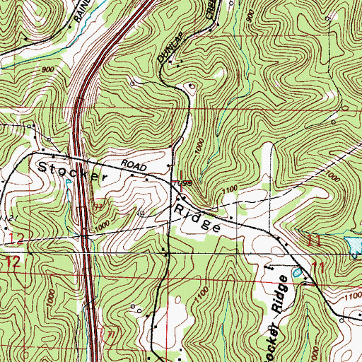 Topographic Map of Stocker Ridge, OH
