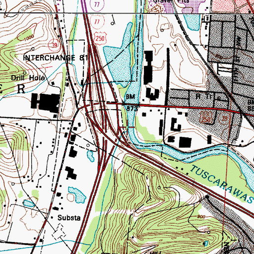 Topographic Map of Stone Creek, OH