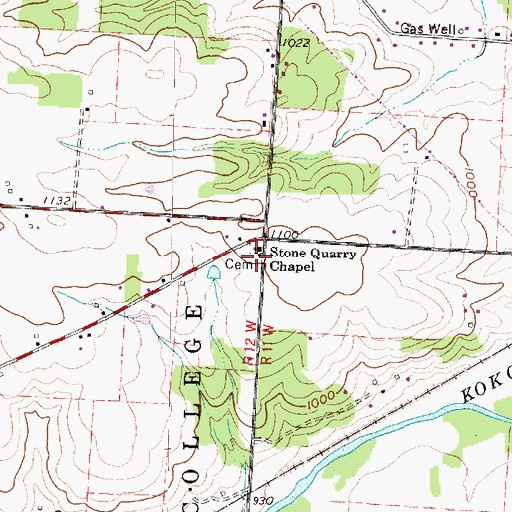 Topographic Map of Stone Quarry Chapel, OH