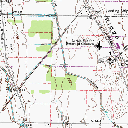 Topographic Map of Straw Ditch, OH