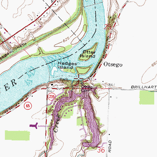 Topographic Map of Sugar Creek, OH