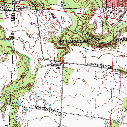 Topographic Map of Sugar Creek Church, OH