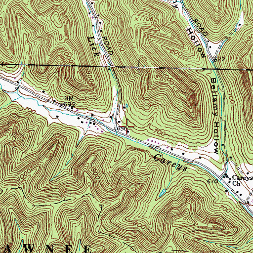 Topographic Map of Sulphur Lick, OH