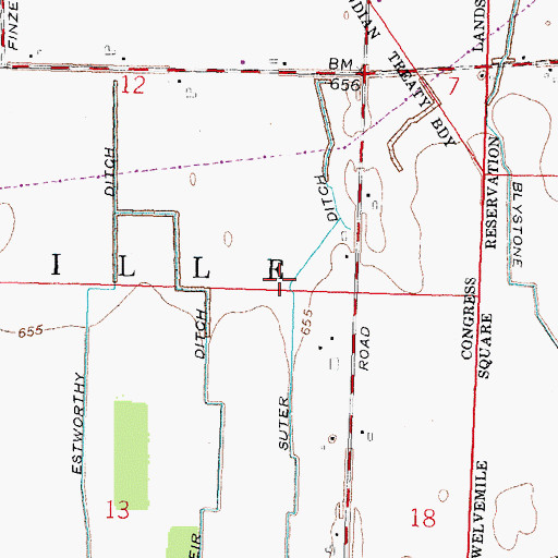 Topographic Map of Suter Ditch, OH