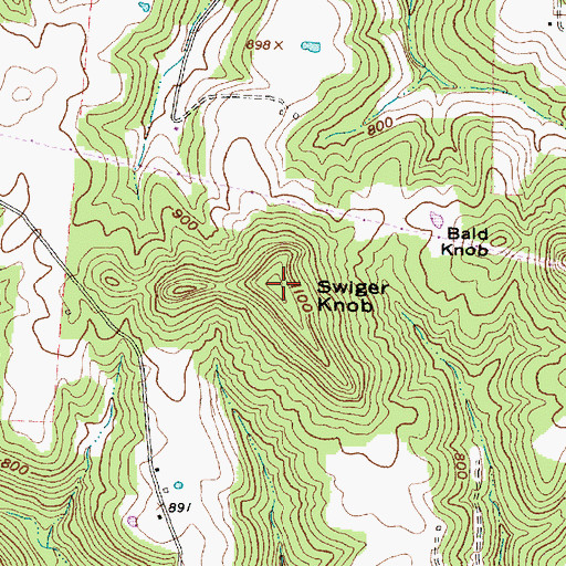 Topographic Map of Swiger Knob, OH