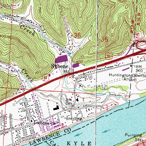 Topographic Map of Sybene, OH