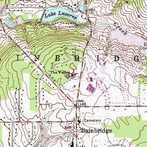Topographic Map of Valley Presbyterian Church, OH