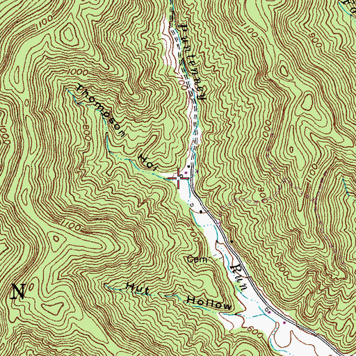 Topographic Map of Thompson Hollow, OH