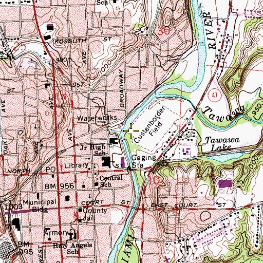 Topographic Map of Tilberry Run, OH