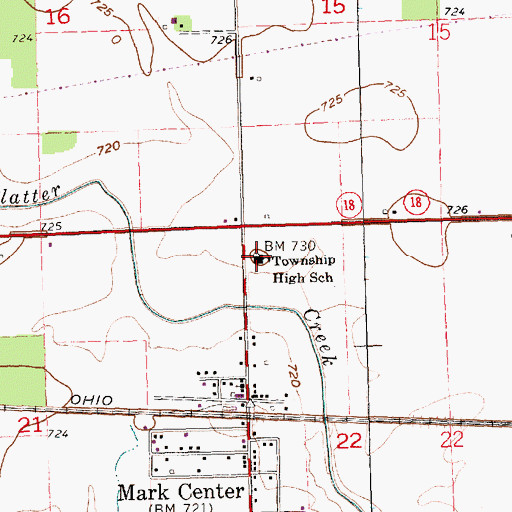 Topographic Map of Township High School, OH