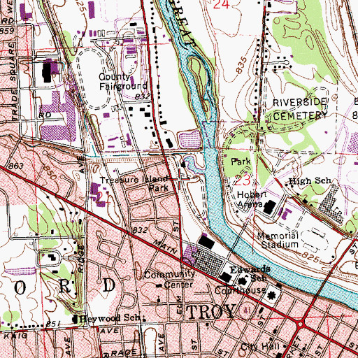 Topographic Map of Treasure Island Park, OH